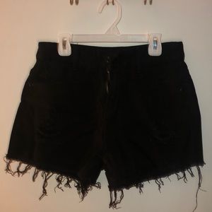 Size XL high waisted black shorts (NEVER WORN)